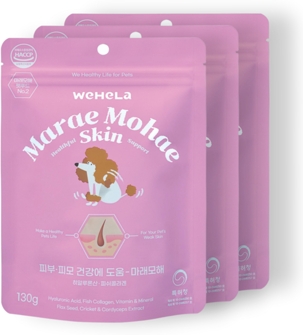 마래모해 강아지 피부 영양제 피부병 곰팡이성 피부염 아토피 발습진, 81정, 피부/피모, 3개