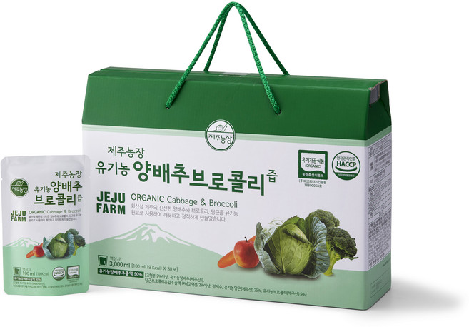 제주농장 유기농 양배추 브로콜리즙, 100ml, 60개