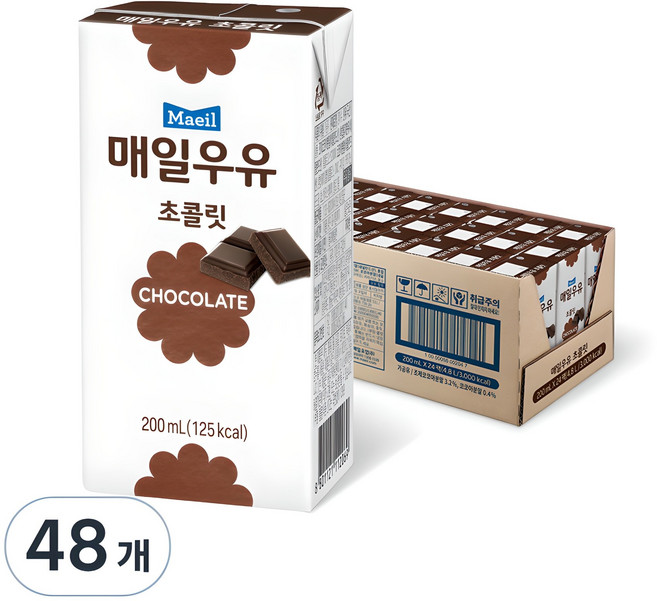 매일우유 초콜릿, 200ml, 48개