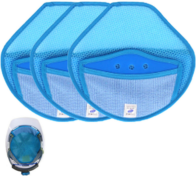 고토핸즈 안전모내피 통풍 양면메쉬형 땀받이 국내생산, 3개, 고토핸즈 청색