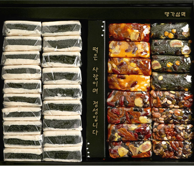 명가삼맥 명품 떡선물세트 1호 쑥굴레떡 영양찰떡 세트, 3.4kg, 1세트
