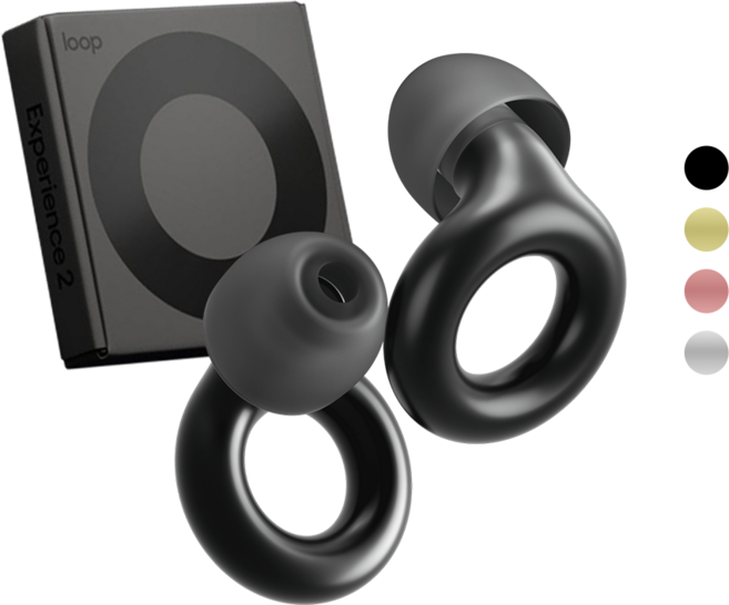 Loop 룹 이어플러그 익스피리언스 2 스포츠용 음악용 청력보호 귀마개, 1개, 블랙