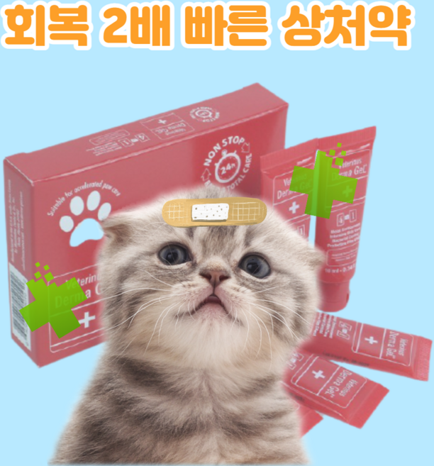 고양이 상처 연고 상처약 치료 피부 약 상비약 보호막, 젤 타입(5개입), 1개