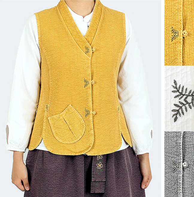 [조선클로젯] 2413 로즈마리 조끼 이중지 순면 3색상 여성 생활한복