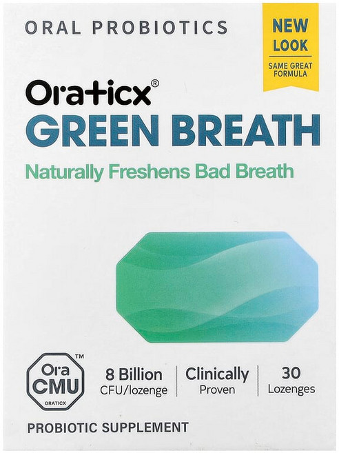 Oraticx Green Breath 프로바이오틱 보충제 민트 80억CFU 사탕 정제 30정 ORX-63006, 1개