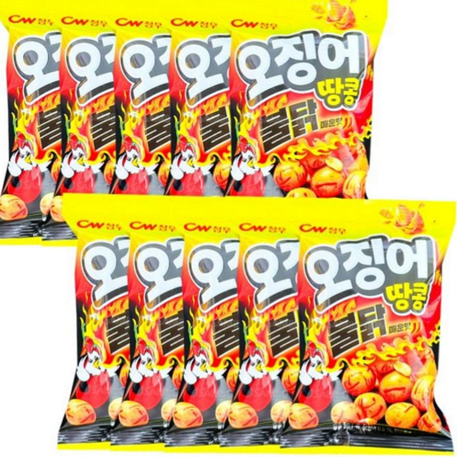매운 오징어땅콩 불닭 오리지널 매콤한 청우 오징어땅콩 벌크 봉지 대용량 소포장 술안주 안주 전통 포장