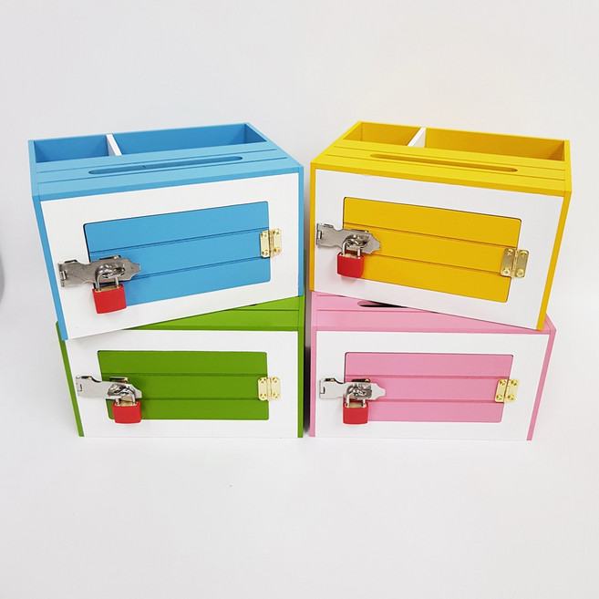 다팜코리아 열쇠 건의함 고충처리함 소리함 글씨선택 메모 펜꽂이 미니 편지꽂이 펜통 우체통, 글씨없음(핑크)