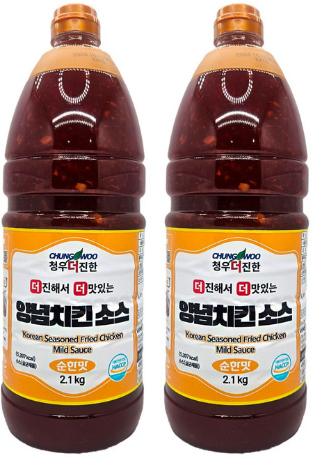 청우식품 더 진한 양념 치킨소스 순한맛, 2.1kg, 2개