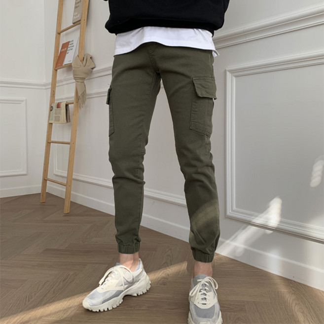 빠델 입체 투포켓 밴딩 스판 테크웨어 카고 조거팬츠