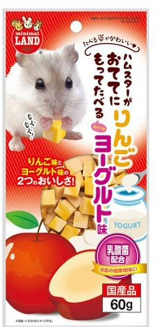 디어미닝 햄스터 사과 요구르트 큐브 소동물 다람쥐 간식 유산균, 1개, 60g