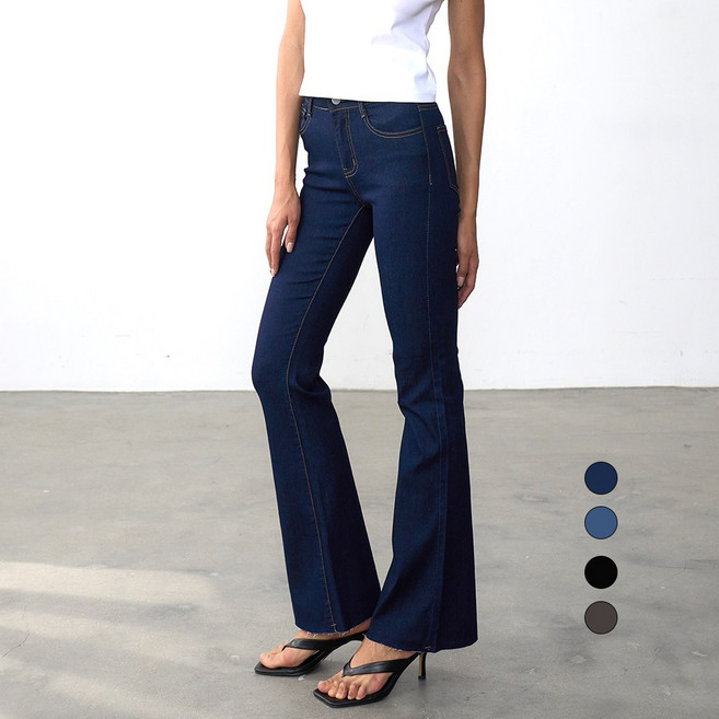 엘블로썸 여성 [숏 기본 롱] 스판좋은 히든밴드 슬림 롱 부츠컷 청바지