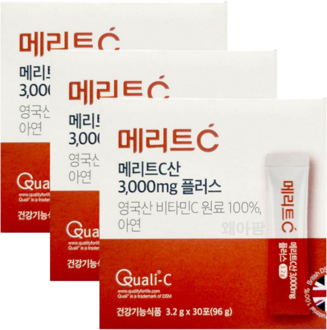 휴온스 메리트C산 3000mg 메가도스 항산화, 30회분, 96g, 3개
