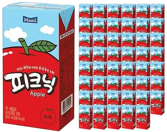 매일 피크닉 사과 200ml x 48팩(24팩x2박스) eun975Vf, 1개, 1g, 1ml
