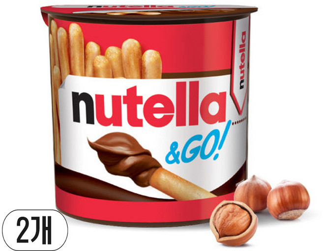 누텔라 앤 고 막대과자, 52g, 2개