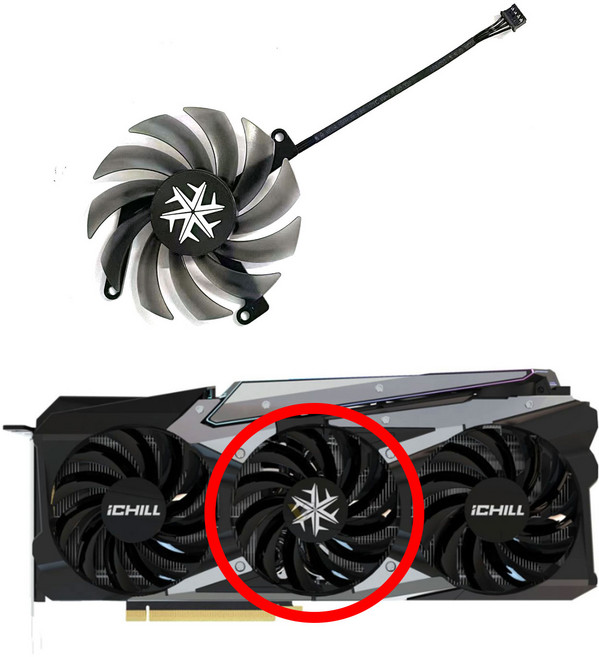 호환 INNO3D GeForce RTX3070ti 3080 iCHILL X3/X4 Super Ice Dragon용 85MM 4PIN CF-12915S RTX GPU 팬