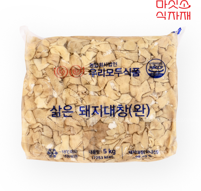 국내산 썬대창 손질한 썰은 삶은 돼지 대창, 1개, 5kg