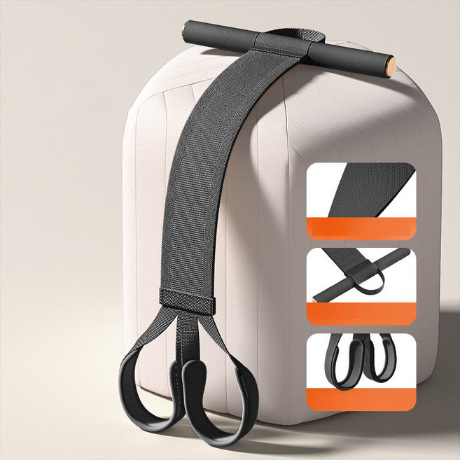 [SMTONE] 윗몸일으키기 힙업 로밍밴드 당기는운동기구 전신 고탄성 휴대용 운동 밴드 로잉밴드 스트레칭 복근 근력운동, 1개, 블랙