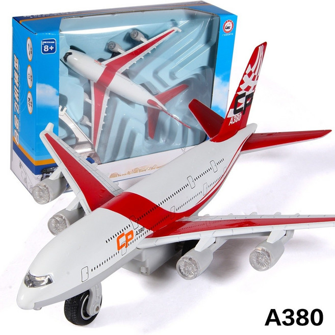 다이캐스트 합금 에어버스 A380 보잉 777 에어 포스 원 비행기 모형, 에어버스 A380-레드, 1개