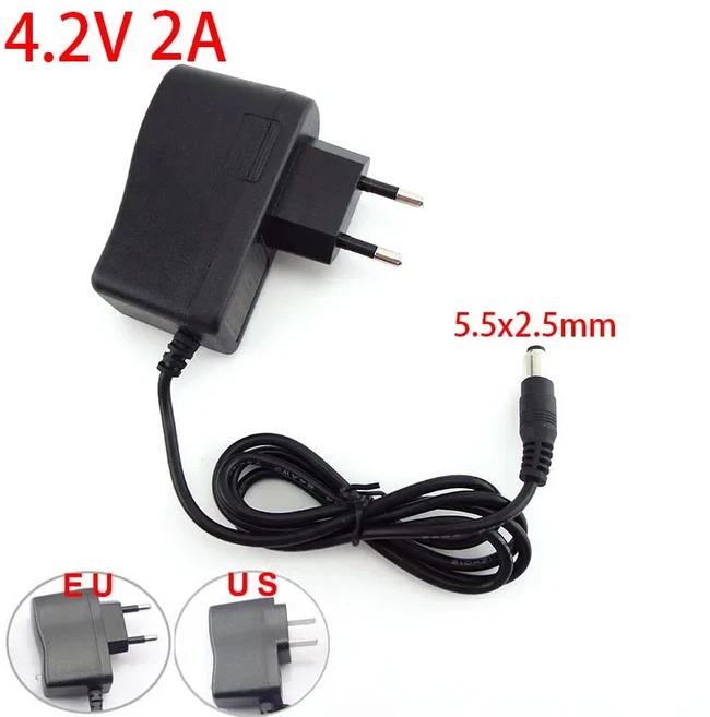 AC 100-240V DC 4.2V 8.4V 12.6V 16.8V 1A 1000MA 전원 공급 장치 어댑터 18650 리튬 배터리 U26 V 용 볼트, 02 EU plug, 03 4.2V 2A 5.5mm