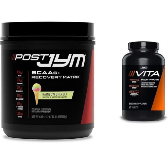 L글루타민 장 BCAAs 글루타민 기타 레인보우 셔버트 맛 + 25가지 이상 주요 성분이 함유된 비타 JYM 운동선수용 멀티비타민 60정으로 운동 후 매트릭스 출시 - 쿠팡