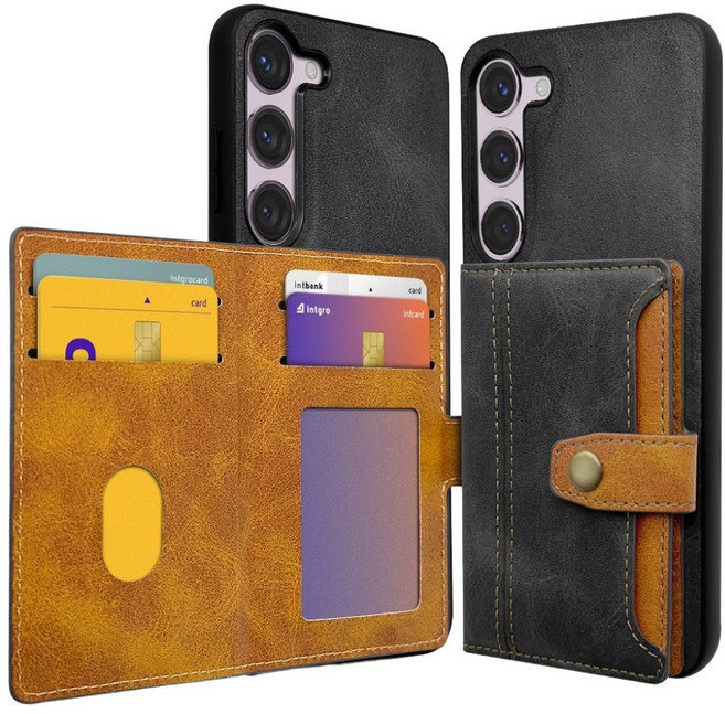 인트그로 스티치 가죽 카드지갑 휴대폰 케이스