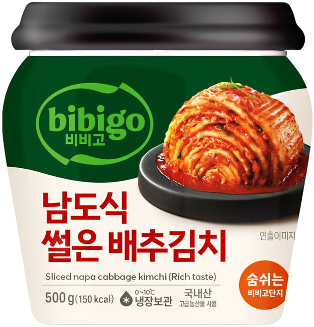 비비고 남도식 썰은 배추김치 용기, 500g, 10개
