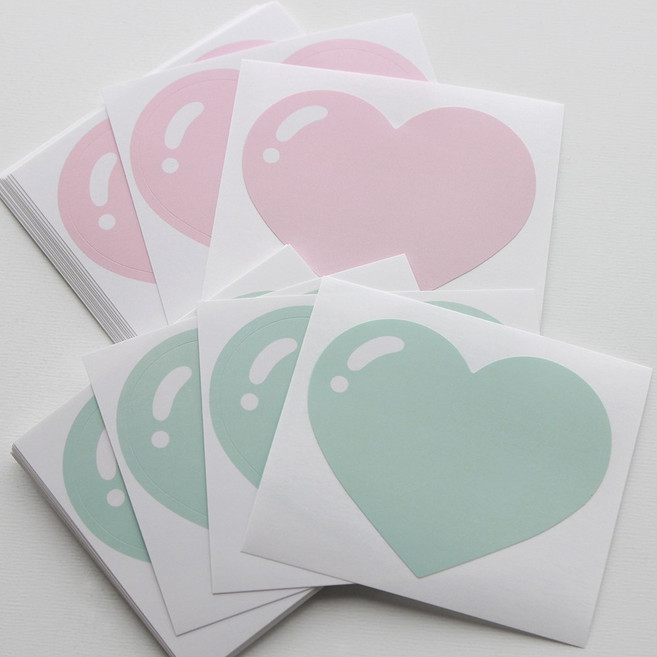 하트 스티커 대형 혼합 색상, 100개