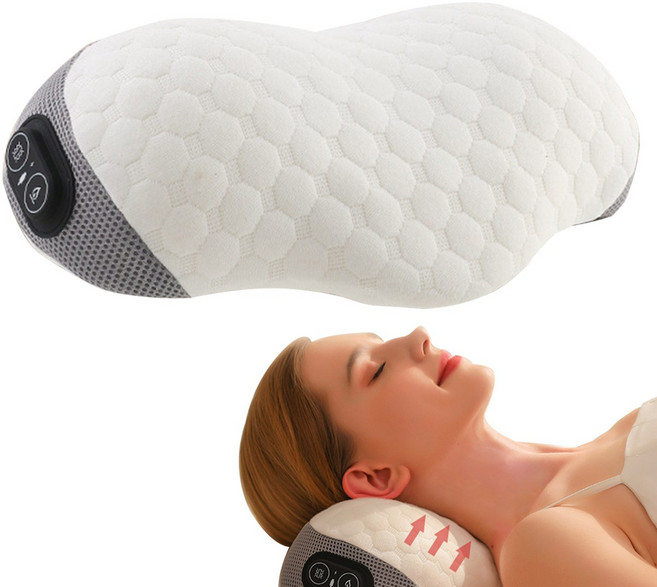 베개마사지기 다기능 스마트 어깨 안마베개 목 안마기 온열찜질 마사지기, 흰색