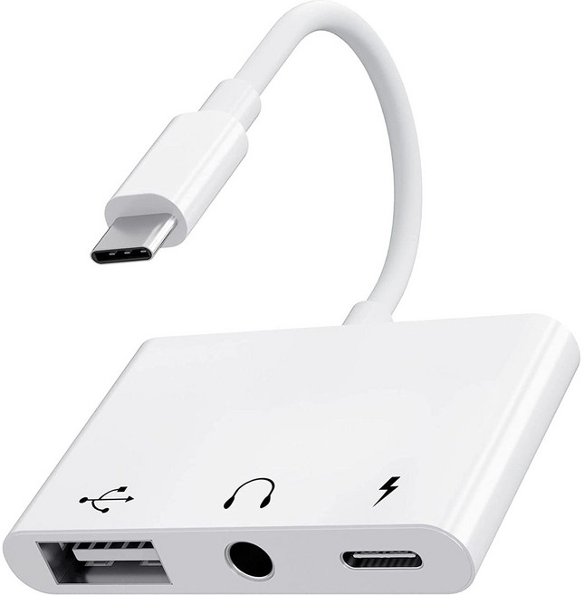C타입 허브 젠더 USB HDMI 연결 아이폰 아이패드 갤럭시 맥북 노트북 빔 프로젝터 모니터 티비 tv 연결 SUPER OTG DOCK, CA3_USB+AUX+충전, 1개
