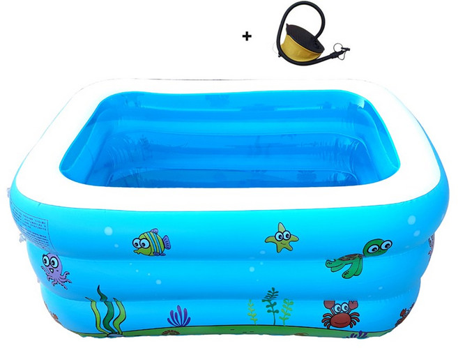 [INTIME]인타임 110cm 베란다풀장발펌프세트/가정용/실내물놀이/유아/어린이용, 1개