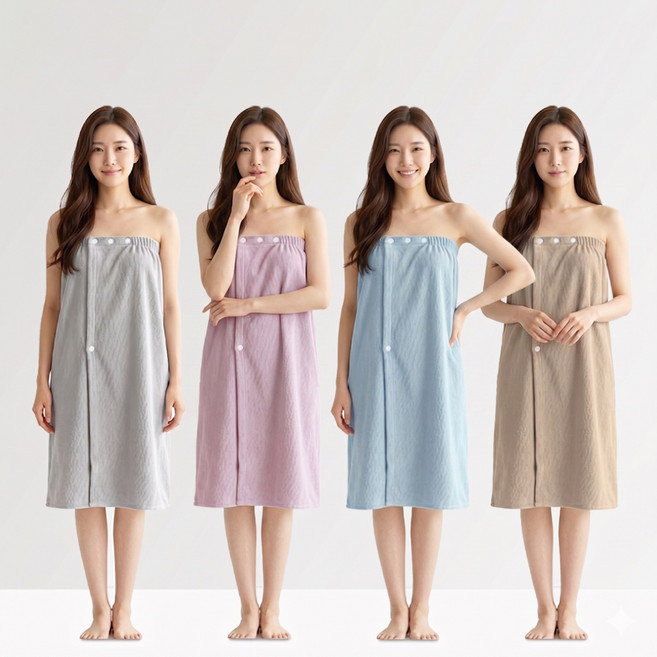 뷰티링크 엠보 마사지가운 트임형 에스테틱 호텔 피부관리실 피부샵, 그레이, 1개