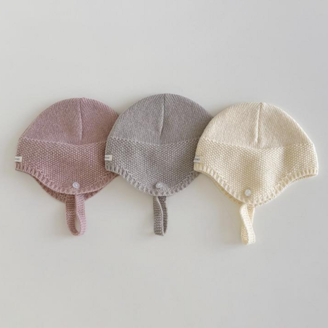 아기 모자 비니 니트 노즈 스트랩 보넷
