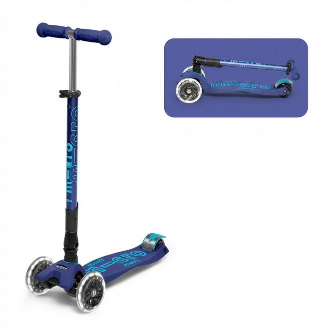 마이크로킥보드 맥시T 폴더블 LED 킥보드 69x24x56cm 1개, 네이비 블루