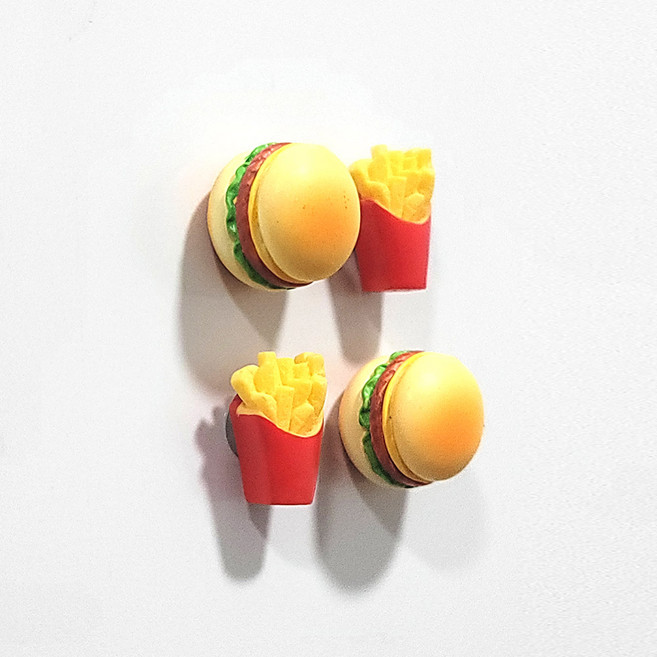 포레로 햄버거 감튀 귀여운 자석 냉장고 이쁜 마그넷, 햄버거 감자 4P