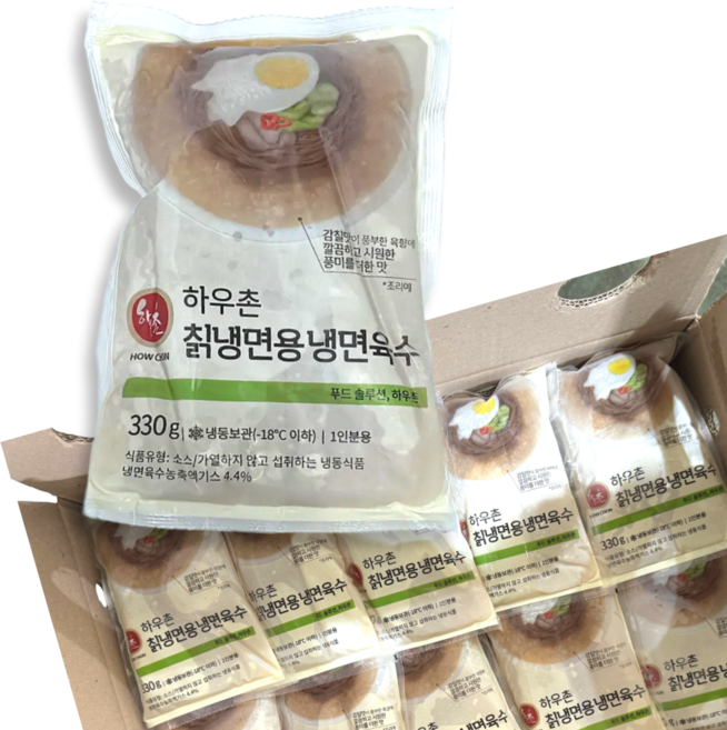 하우촌 사골 물냉면 칡냉면 육수 개별 1인용, 30개, 300g