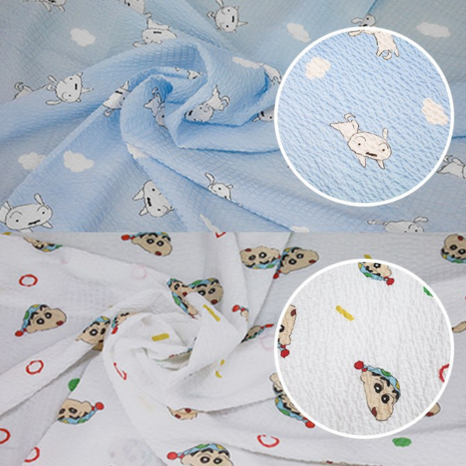 시어서커짱구홑이불베개커버세트 2중 택1 시원한 여름 쿨링 침구세트, TR)시어서커흰둥이홑이불베개커버세트