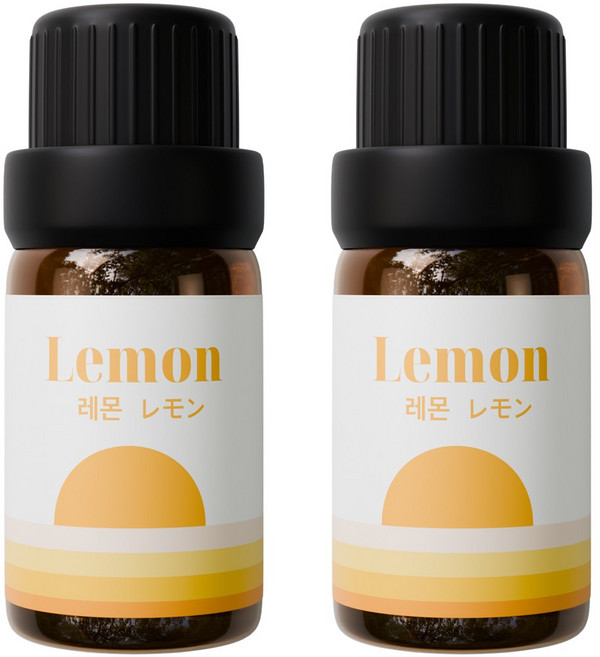 1+1 천연 유기농 아로마오일 에센셜오일, 유기농 레몬오일, 5ml, 2개
