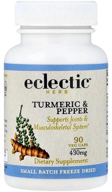 Eclectic Institute 무가공 신선 동결 건조 강황 페퍼 430mg 베지캡슐 90정, 1개, 90개 - 쿠팡