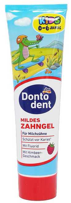【優本庫】現貨---德國 DM DONTODENT 兒童牙膏 100ML 含氟牙膏 幼兒牙膏 薄荷 覆盆子 寶寶牙膏, 1個, 0～6歲 100ml