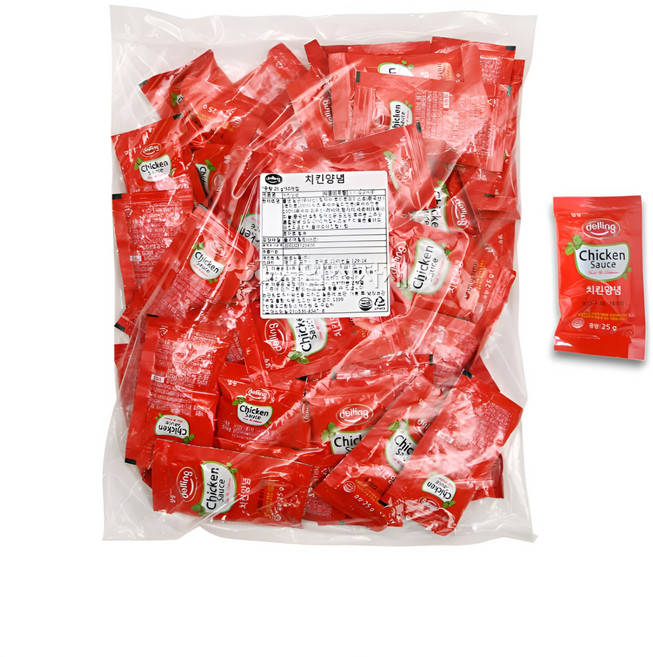 델링 치킨 양념 소스 일회용 파우치, 25g, 100개