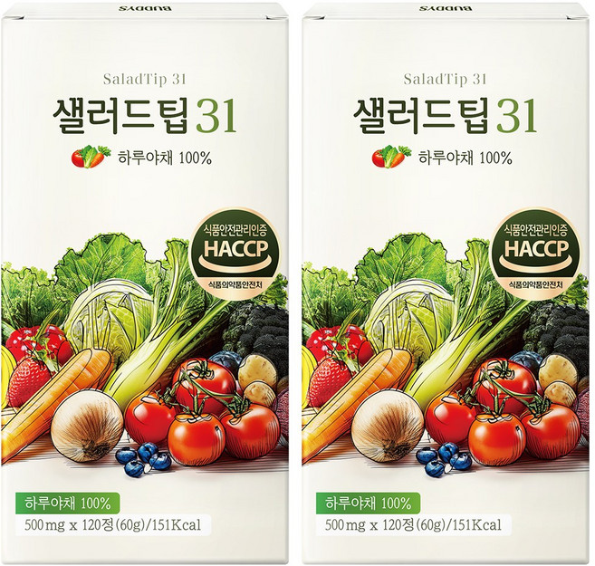 샐러드팁 식이섬유 41g, 2개, 120정