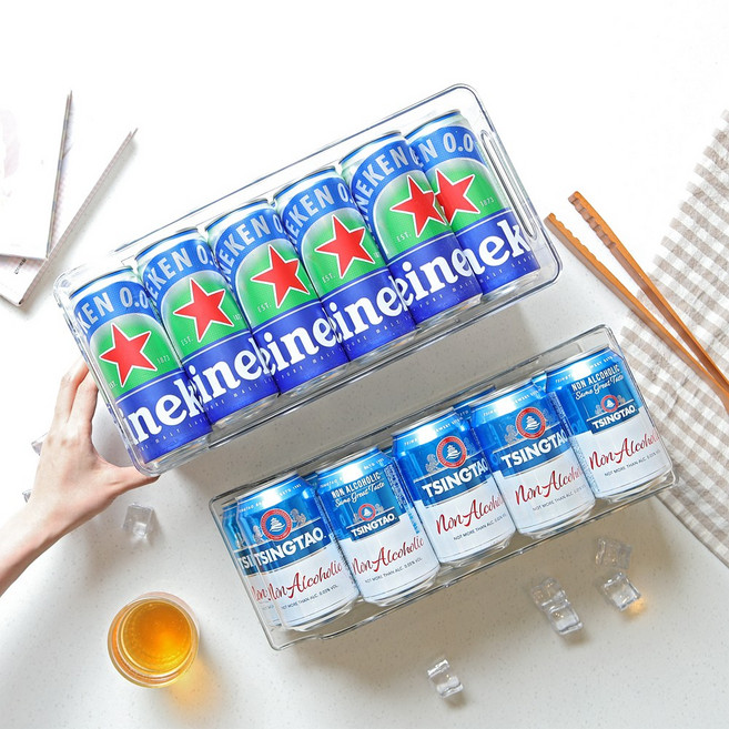 크린리빙 냉장고 캔 정리 트레이 맥주캔 음료수 수납 디스펜서 1단 350ml, 1단 500ml, 1개