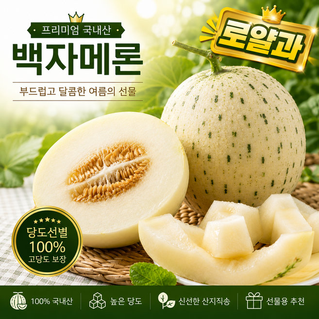 [재구매1위] 헤드스톤 프리미엄 백자메론 로얄과, 1박스, 로얄특 2kg