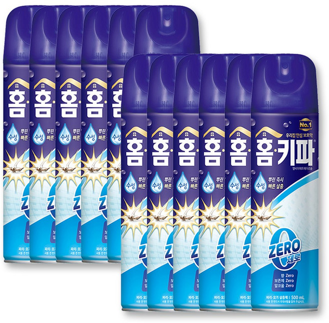 홈키파 제로 에어졸 모기약, 500ml, 12개