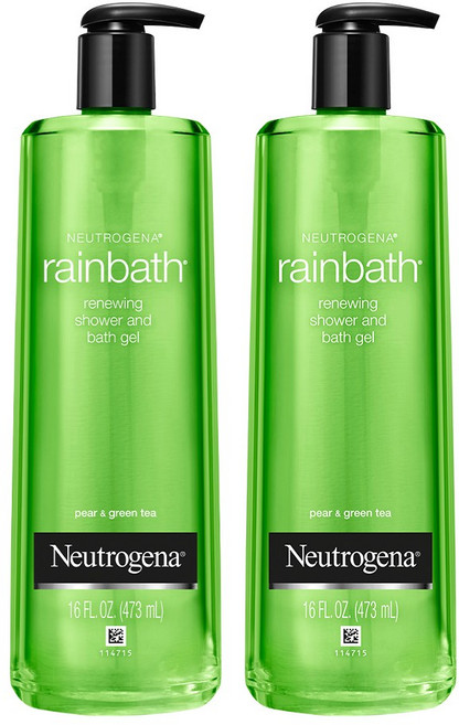 뉴트로지나 레인바스 그린티 앤 페어 바디워시 싱그러운 풀 향, 473ml, 2개