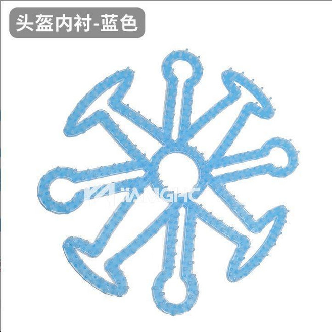 頭盔內襯墊 硅膠墊 騎行頭盔隔熱墊 防壓發, 八爪內襯 升級加長顆粒 藍色, 藍色