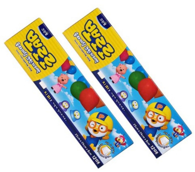 크린랩 뽀로로 슬라이딩 지퍼백, 2개, 대(L)