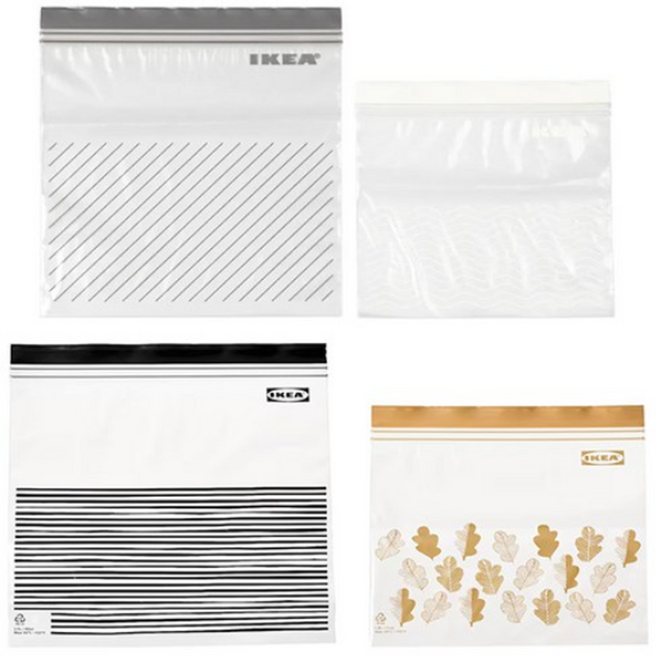 이케아 ISTAD 지퍼백 중형(그레이 화이트) 50매, 상세 설명 참조, 50개