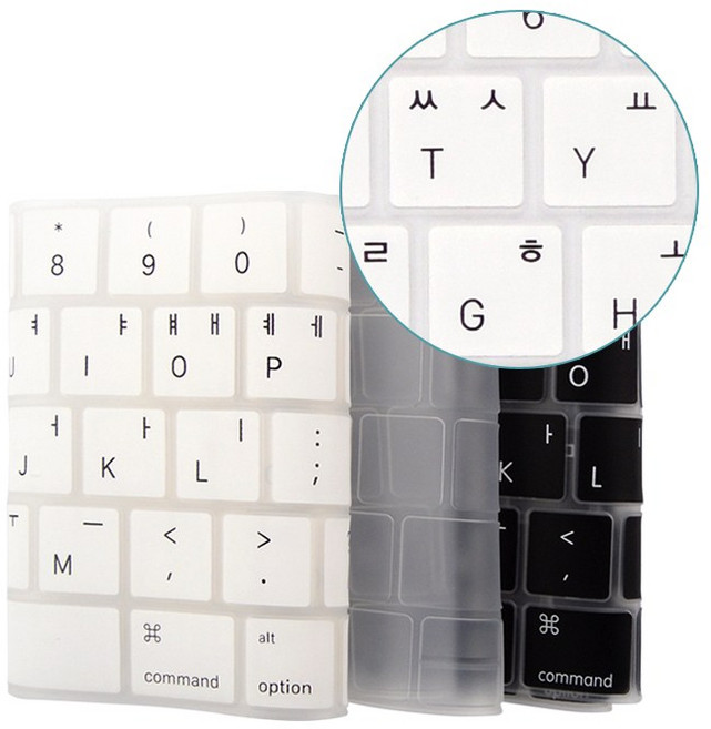 더조은셀러 맥북 에어 13인치 11인치 한영자판 키스킨 블랙 화이트 투명, 1개, 맥북 에어 11형 - 투명