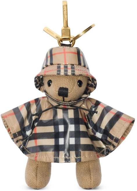 버버리 토마스 베어 체크 패턴 키링